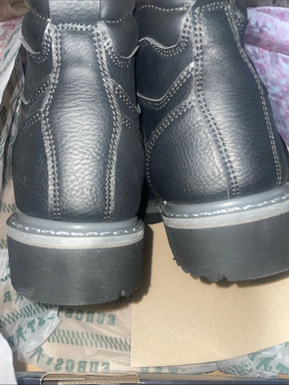Eurostar Black men Steel-Toe Lace-Up Work Boots